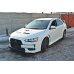 Накладка сплиттер на передний бампер вариант 2 на Mitsubishi Lancer X Evo